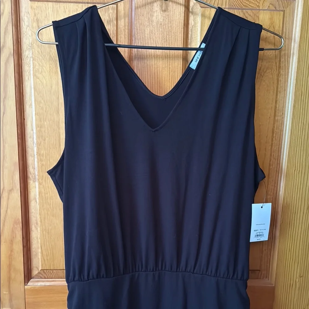 Nine West Black Ruched V-Neck Cocktail Dress - Picture 4 of 7